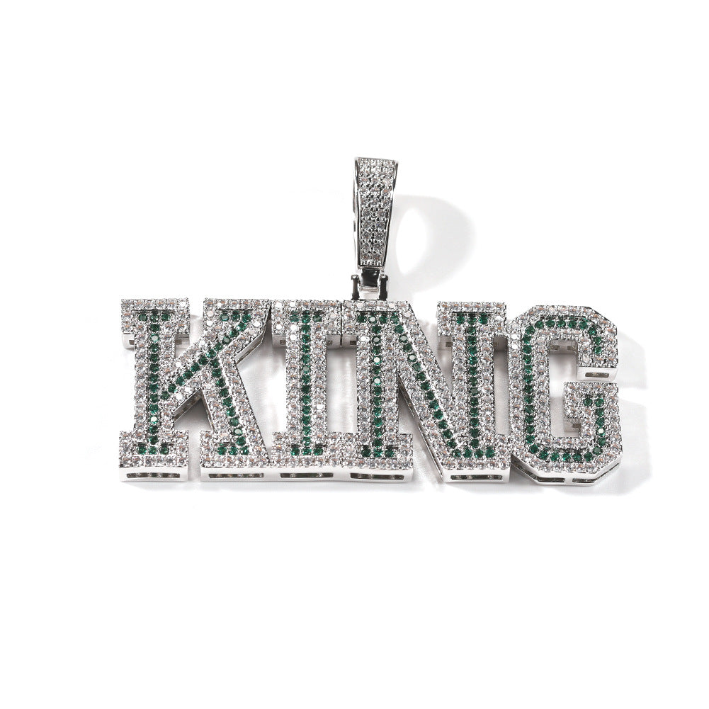 Custom Bubble Letter Necklace with Cubic Zirconia Pendant - Gold or Silver Plated Hip Hop Chain for Women and Men
