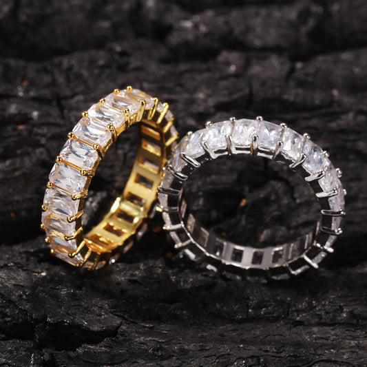 Iced Cubic Zirconia Eternity Band Ring product image