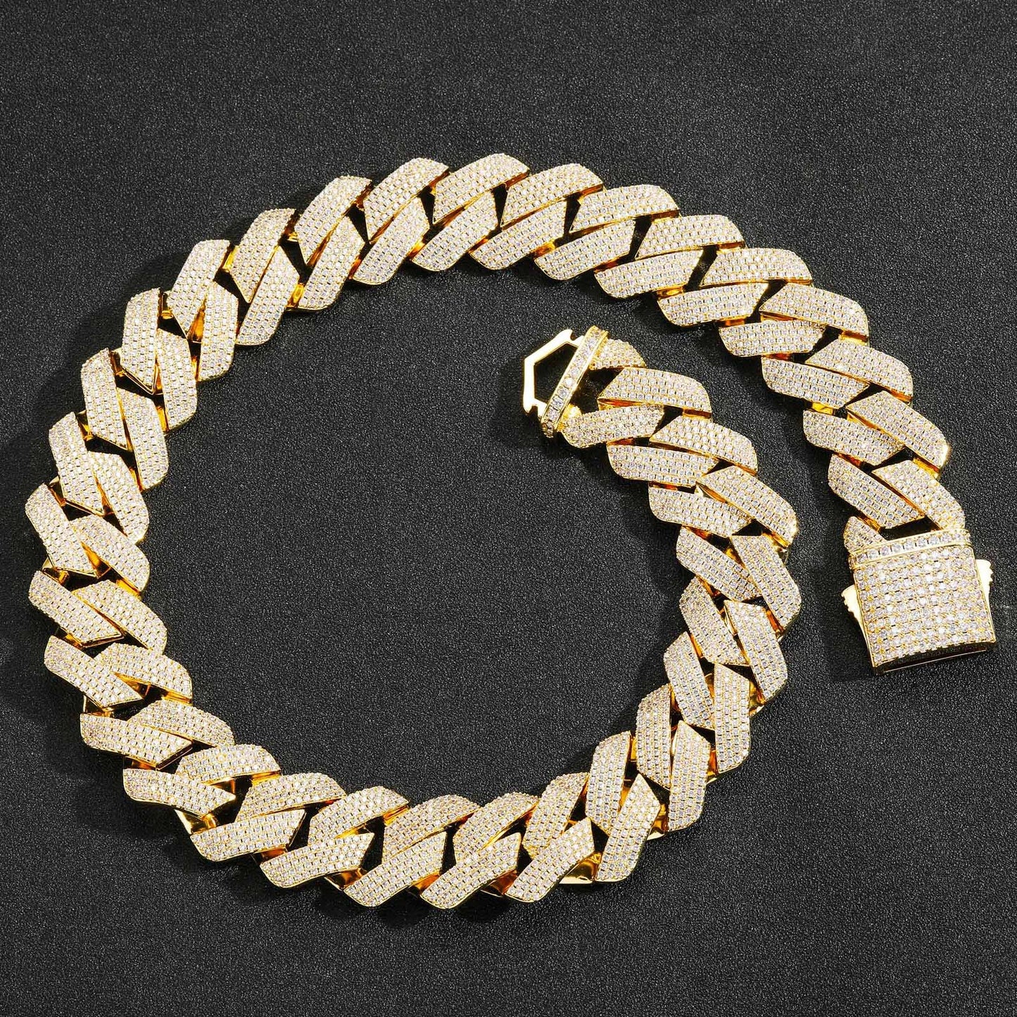 Hip Hop Minimalist Cuban Link Cubic Zirconia Necklace for Men