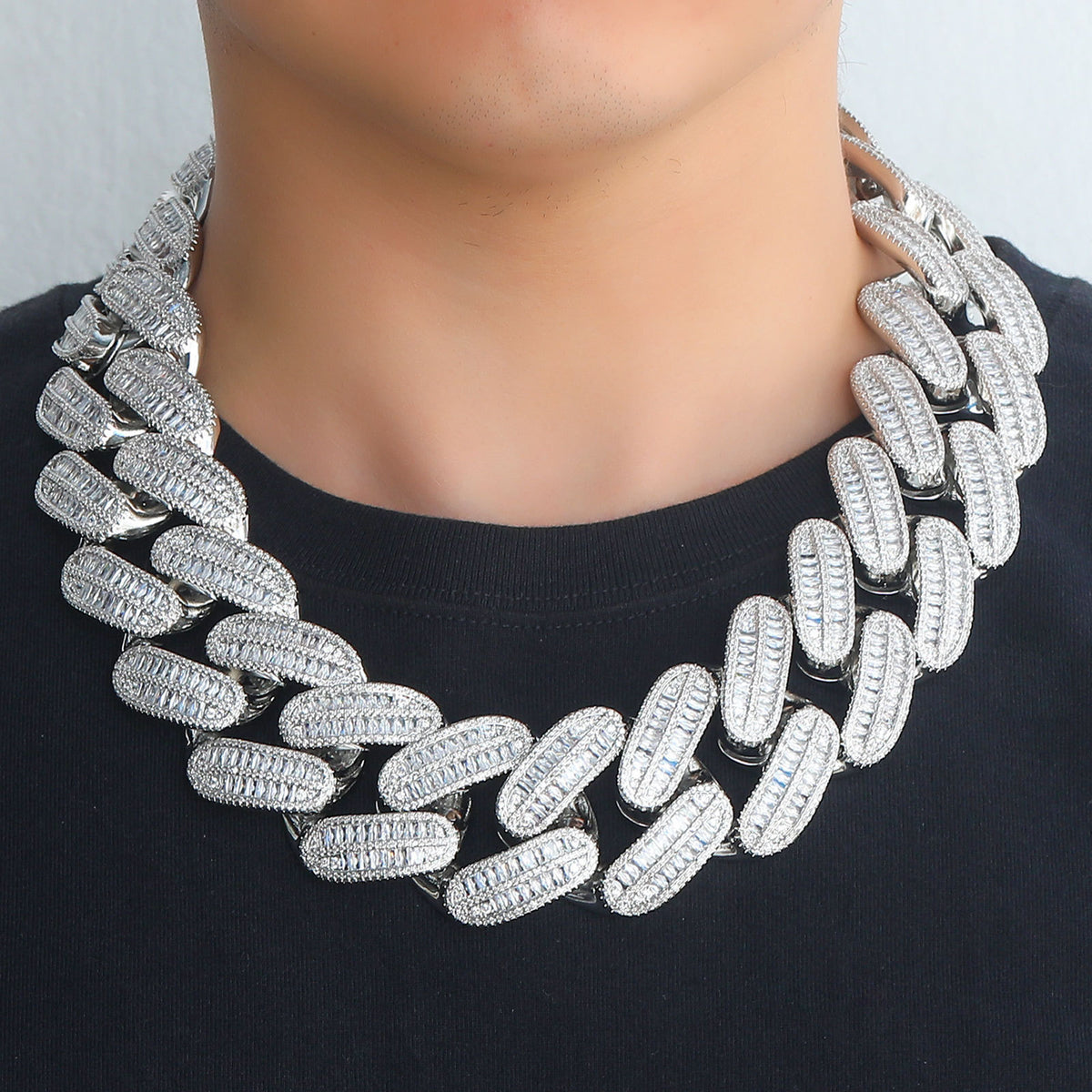 Hip Hop Punk Fashion Cubic Zirconia Necklace for Men product image
