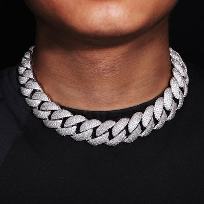 Iced Out Cuban Link Chain Necklace for Men and Women - Gold Color Copper Chain with Cubic Zirconia