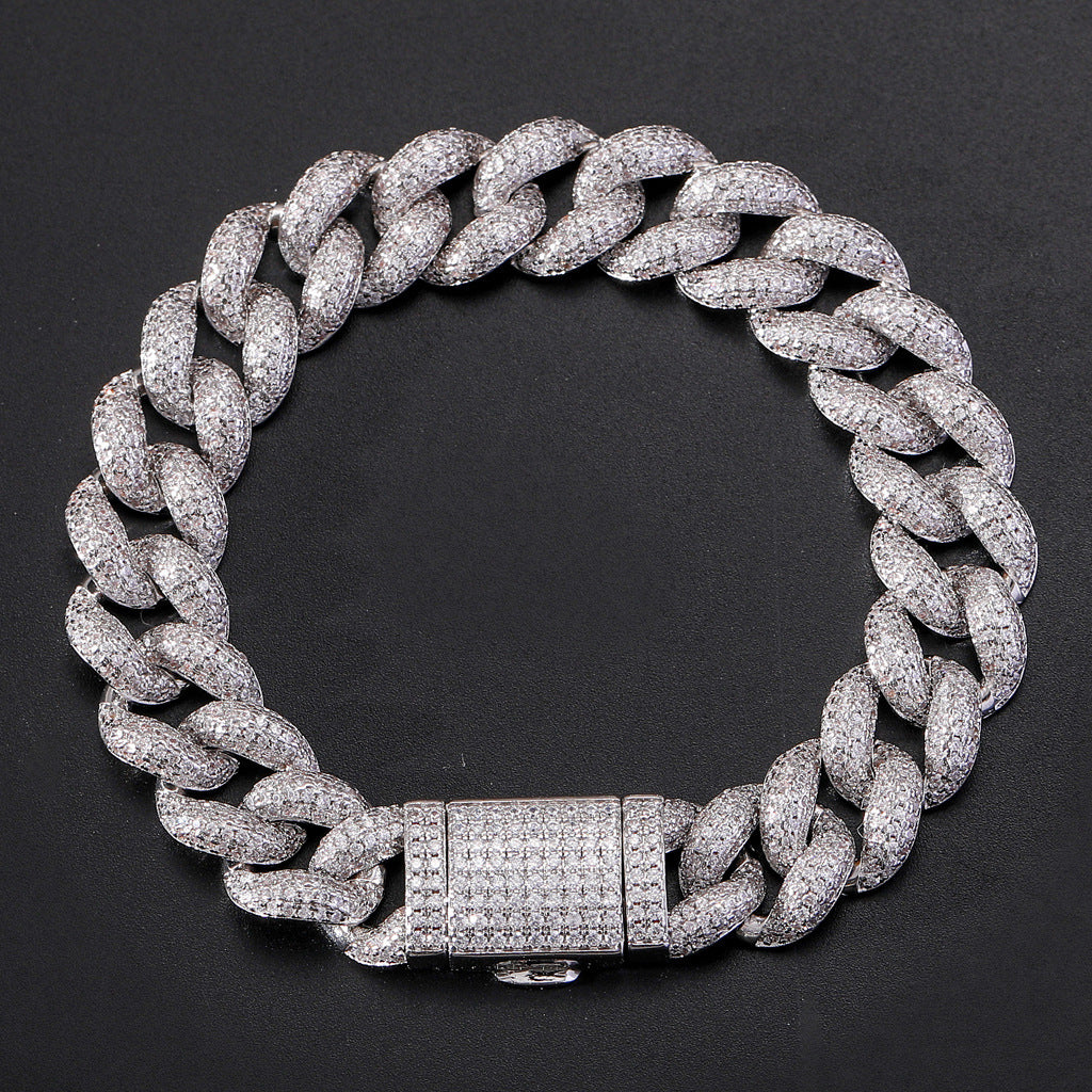 Hip Hop Cuban Link Bubble Copper Bracelet for Men