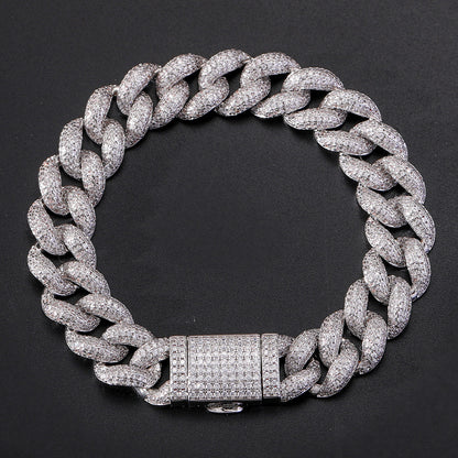 Hip Hop Cuban Link Bubble Copper Bracelet for Men