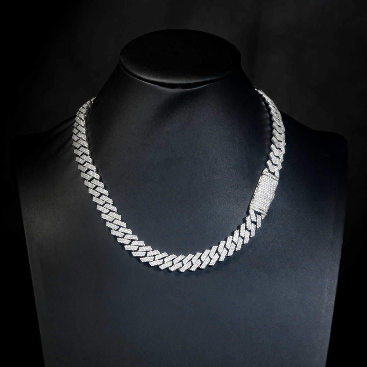 12mm Iced Out Cuban Link Chain Bracelet Necklace, Cubic Zirconia Hip Hop Unisex product image