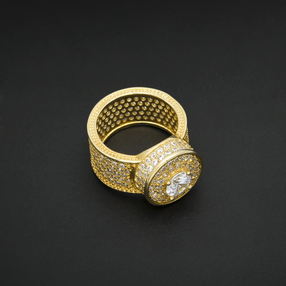 Men’s Round Cubic Zirconia Statement Ring in Gold or Silver Color product image