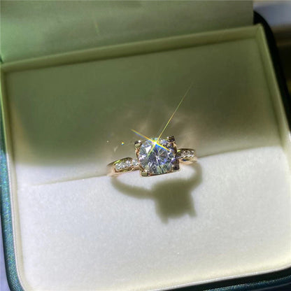 Moissanite Floral Solitaire Ring for Women, Rose Bloom Twist Engagement Style Ring, Sizes 8-19