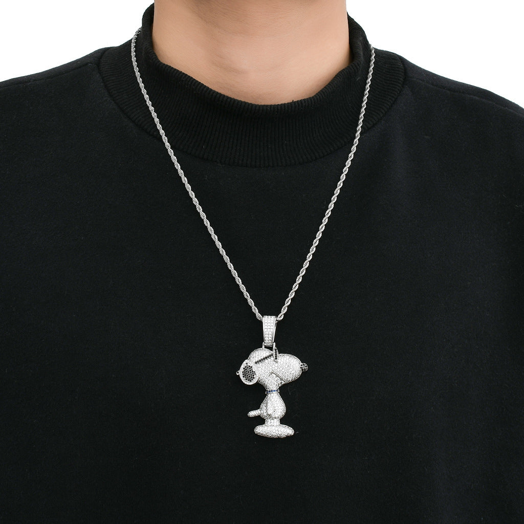 Hip Hop Fashion Cubic Zirconia Pendant Necklace for Men and Women