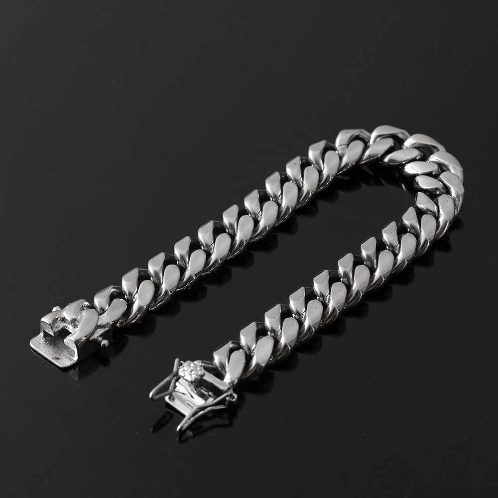 6-14 mm Rounded Polished Cuban Stainless steel Bracelet - CHA006 product image