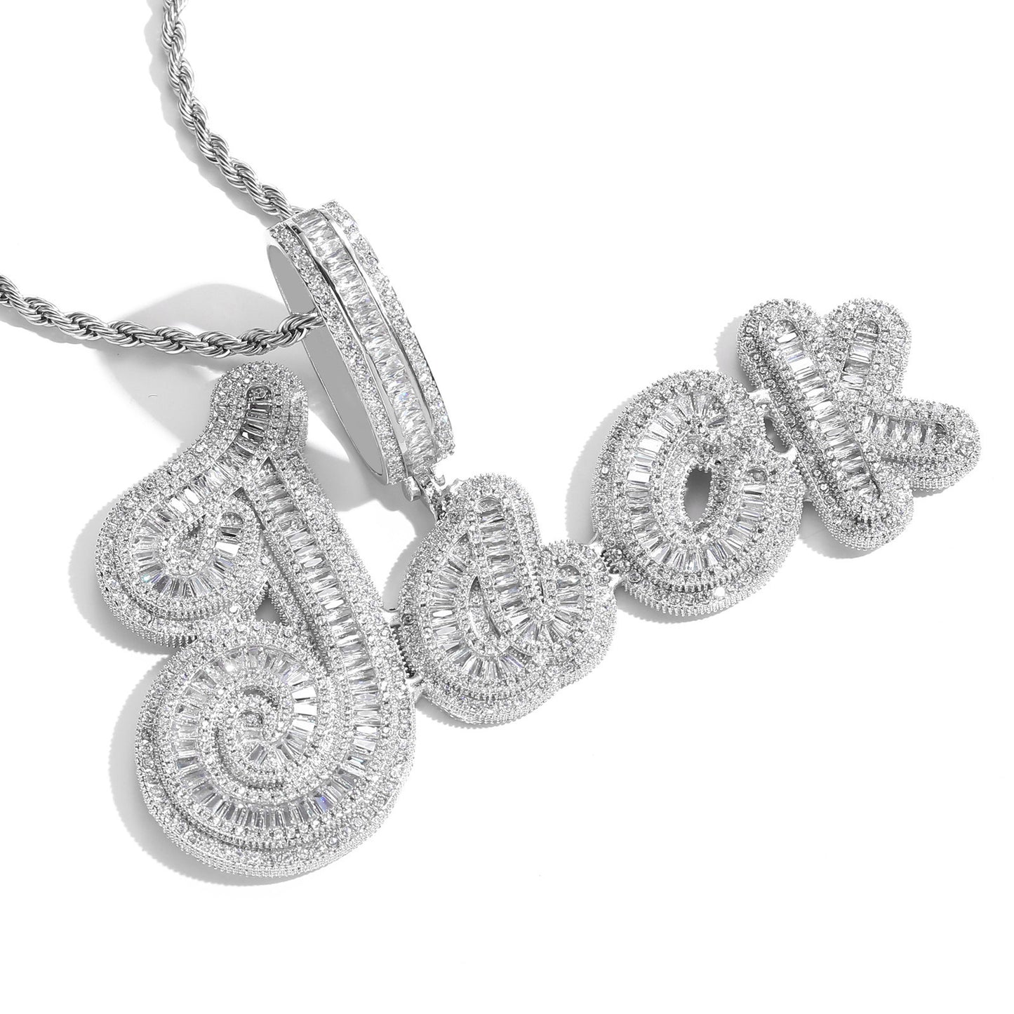 Hip Hop Light Luxury Geometric Cubic Zirconia Necklace for Men and Women