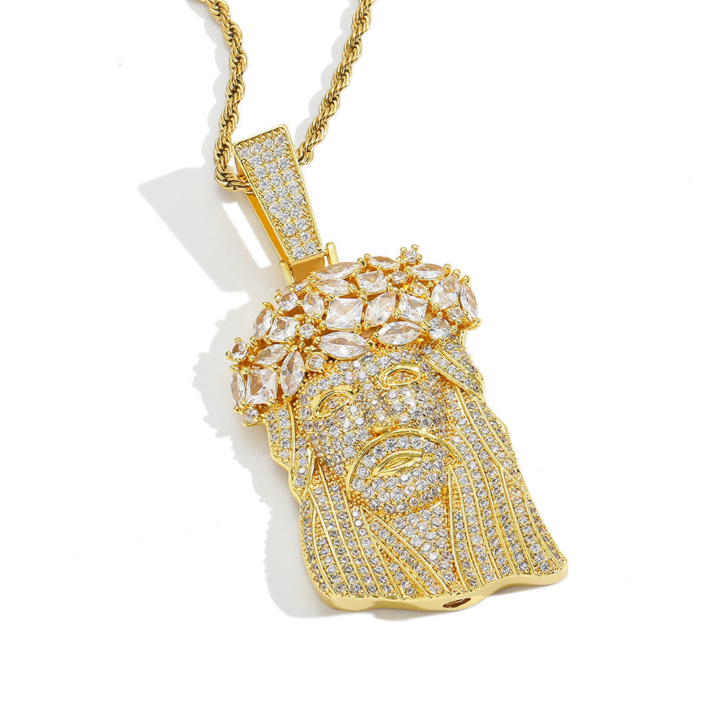Hip Hop Vintage Fashion Cubic Zirconia Pendant Necklace for Men and Women
