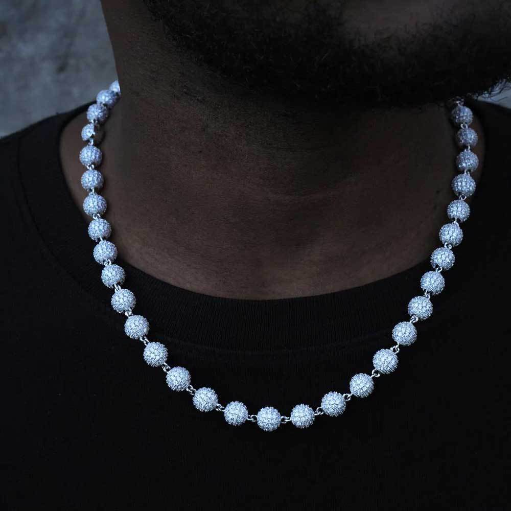 8 mm Pave CZ Bead Link Copper Necklace or Bracelet - CHA099 product image