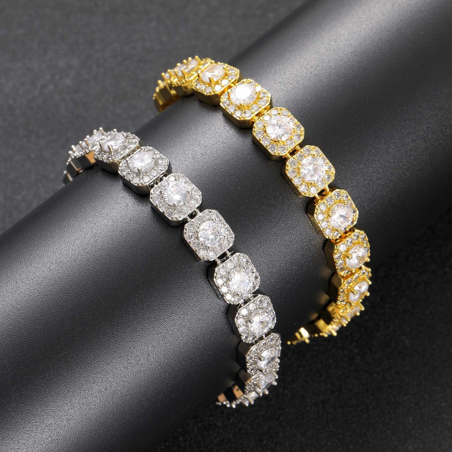 Hip Hop Iced Link Cubic Zirconia Bracelet for Men