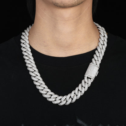 Iced Out Cuban Link Chain Necklace or Bracelet for Men and Women, Cubic Zirconia Hip Hop Jewelry
