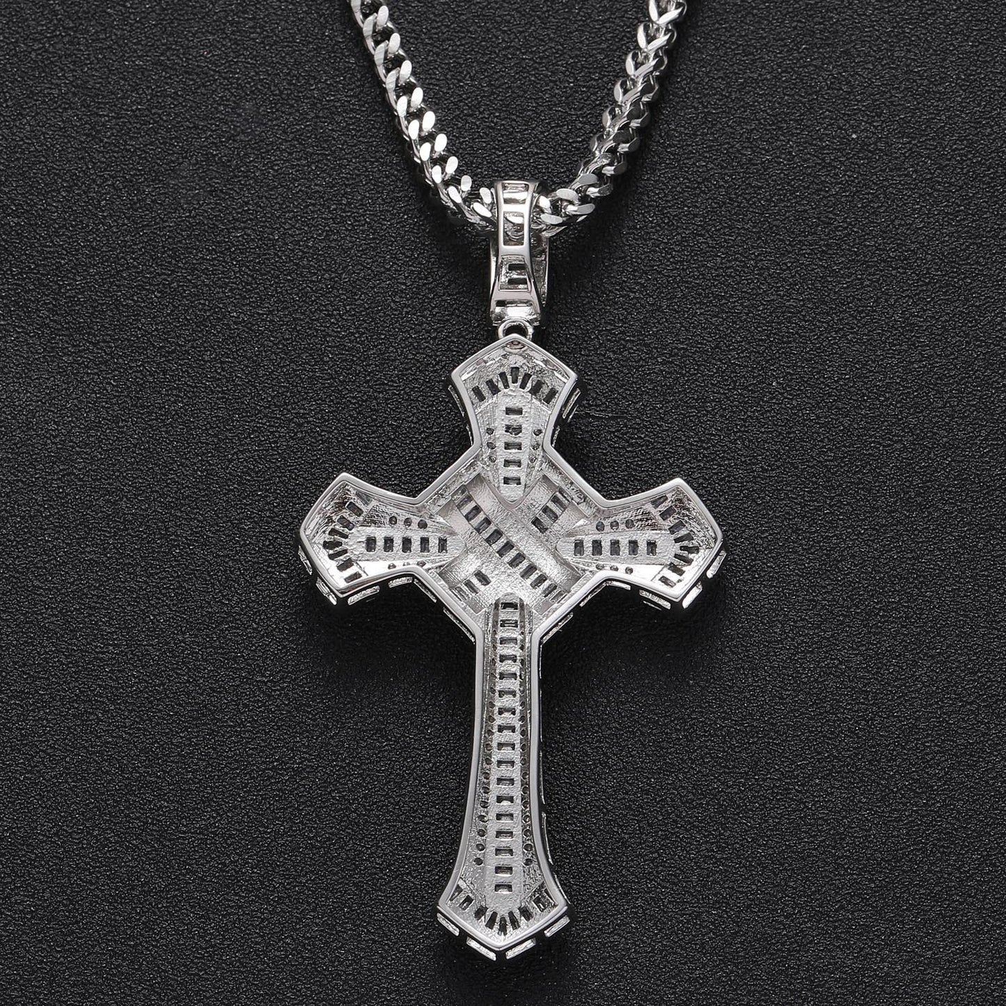 Hip Hop Vintage Cross Copper Pendant Necklace for Men and Women