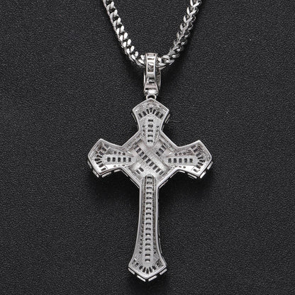 Hip Hop Vintage Cross Copper Pendant Necklace for Men and Women