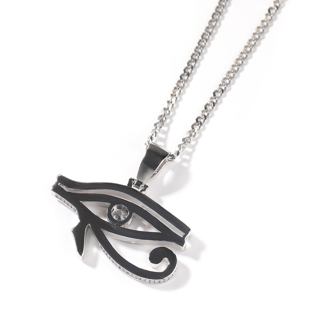 Evil Eye Pendant Necklace with Cubic Zirconia Twist Chain for Women and Men
