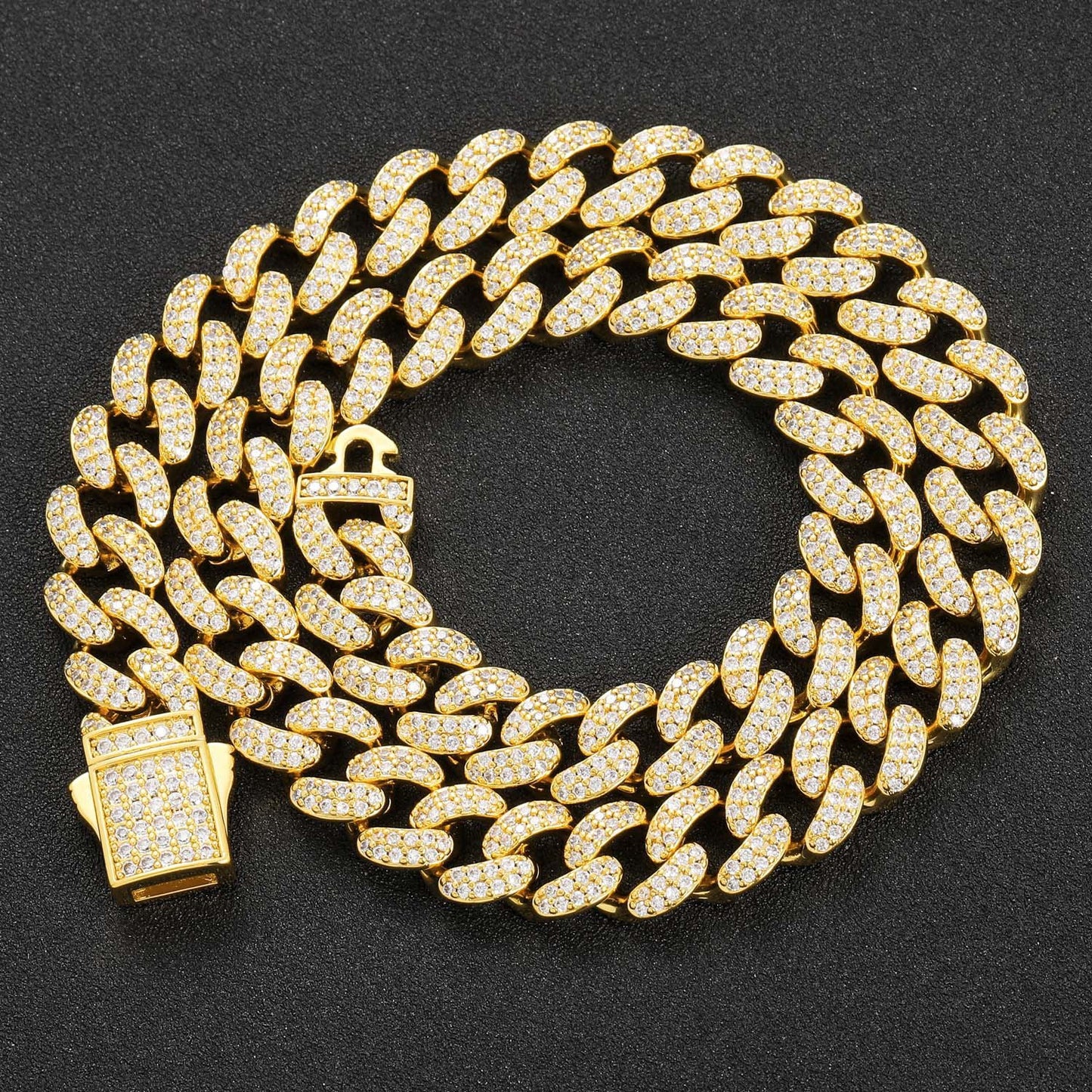 Hip Hop Light Luxury Cuban Link Cubic Zirconia Necklace for Men