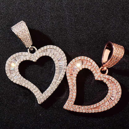 Iced Out Heart Pendant Necklace