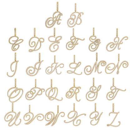 Hip Hop Letter Cubic Zirconia Pendant Necklace for Men and Women