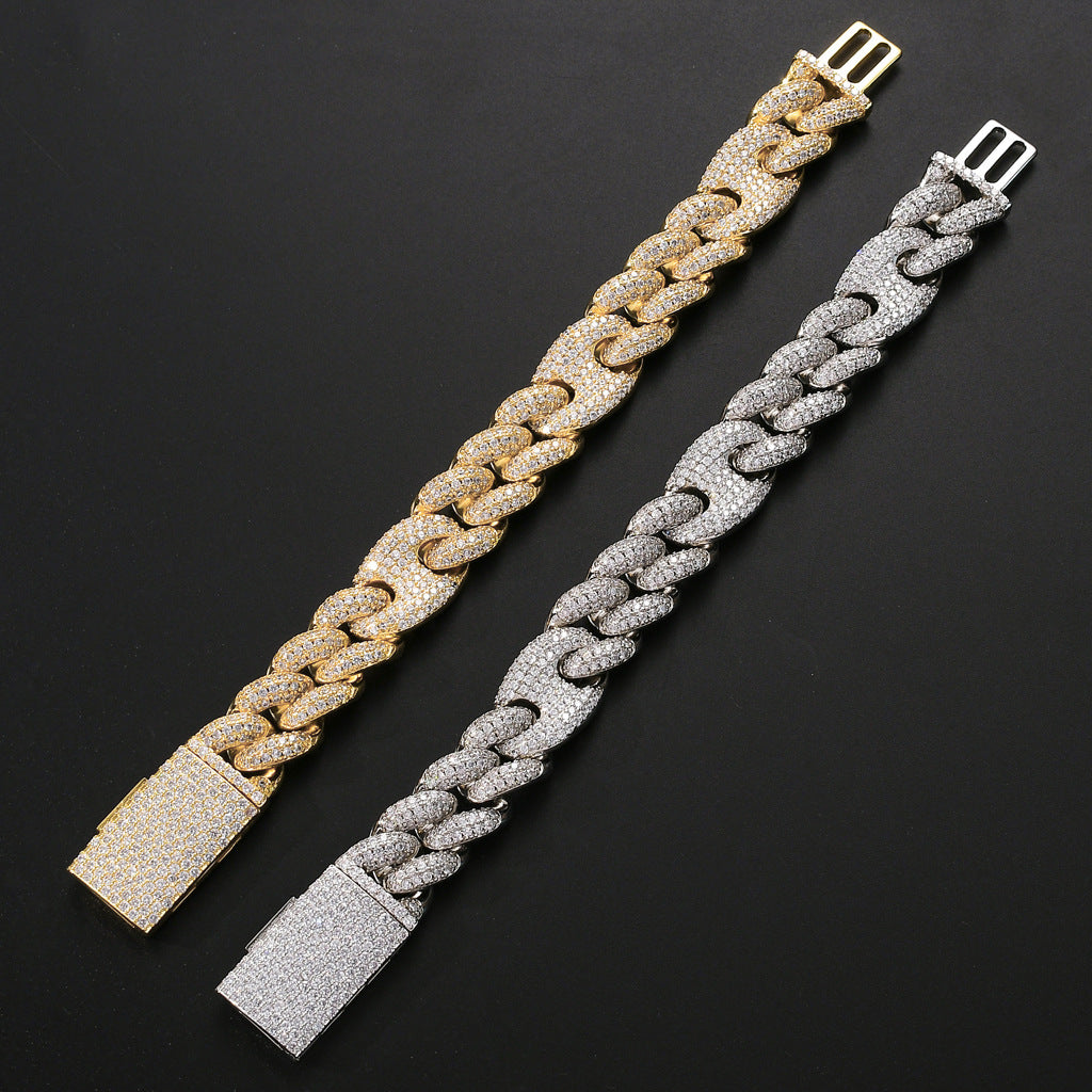 Hip Hop Cuban Link Copper Bracelet for Men