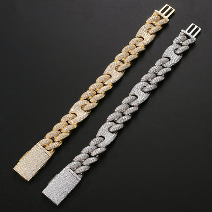 Hip Hop Cuban Link Copper Bracelet for Men