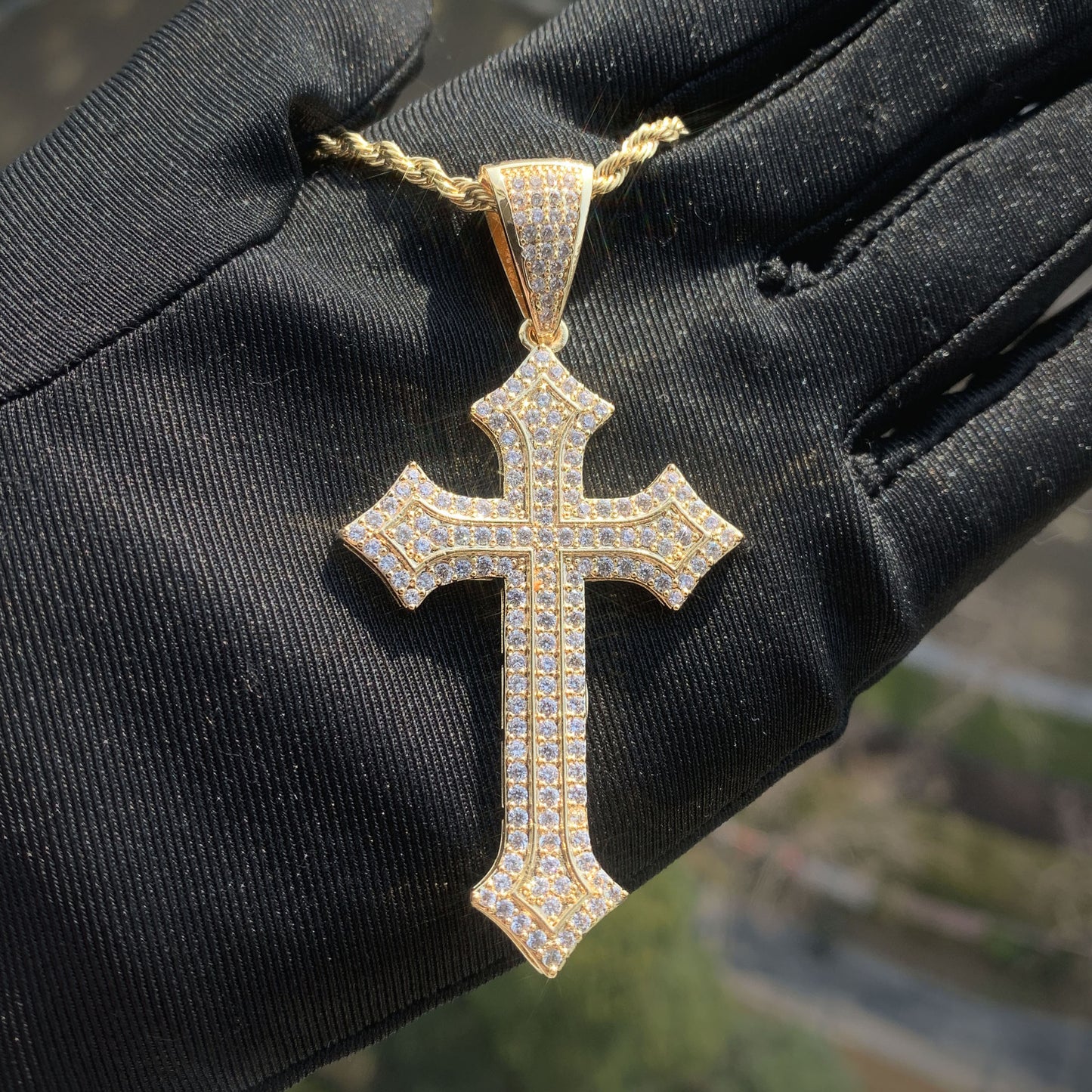 Iced Out Cross Pendant Necklace
