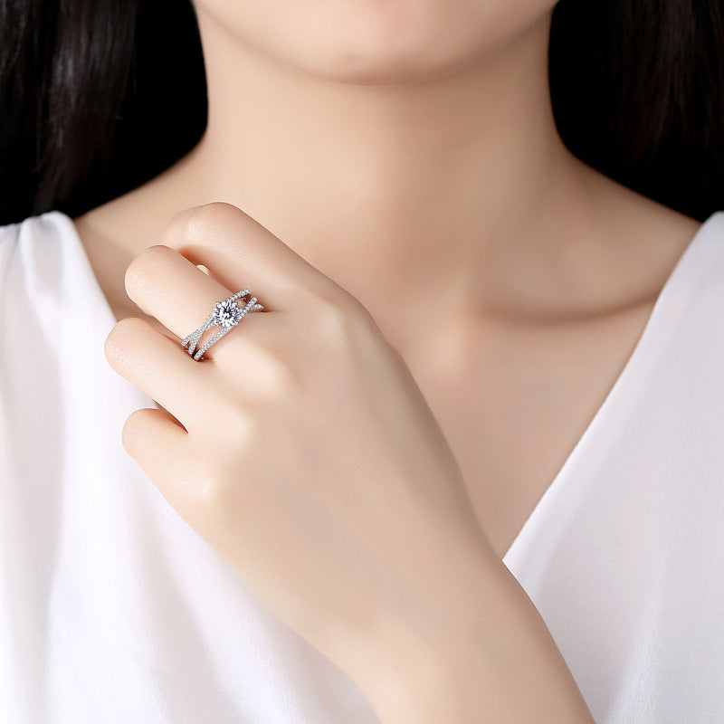 Moissanite Ring for Women, 18K Gold Plated 925 Sterling Silver Halo-Inspired Promise Engagement Ring product image