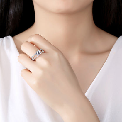 Moissanite Ring for Women, 18K Gold Plated 925 Sterling Silver Halo-Inspired Promise Engagement Ring