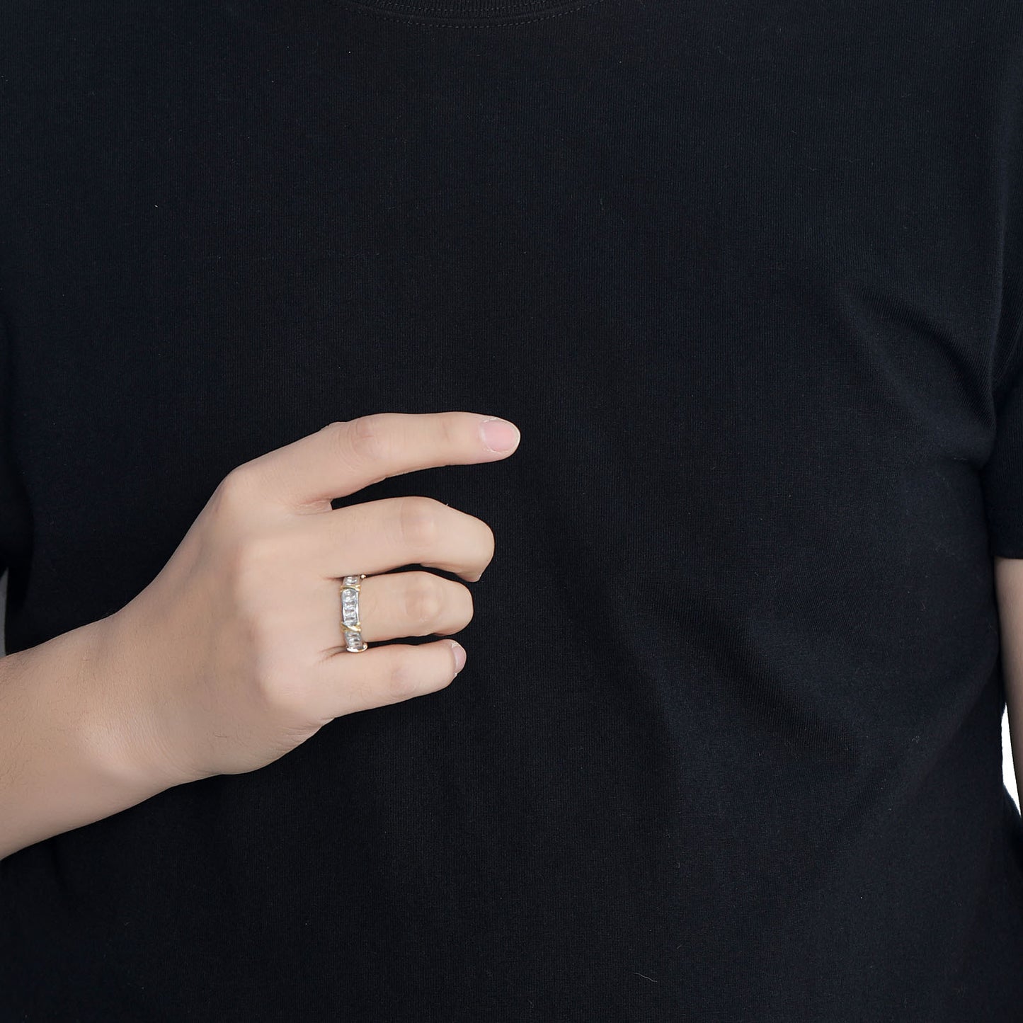 Hip Hop Minimalist Square Cubic Zirconia Ring for Men