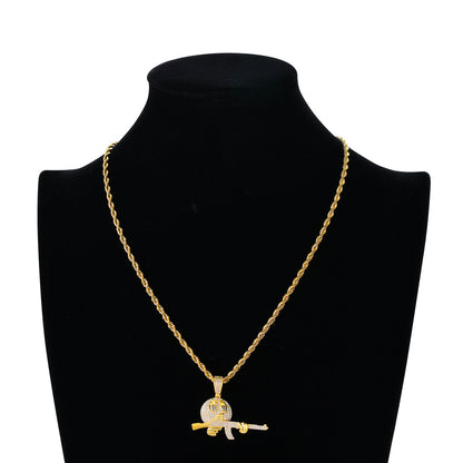 Hip Hop Fashion Cubic Zirconia Pendant Necklace for Men and Women