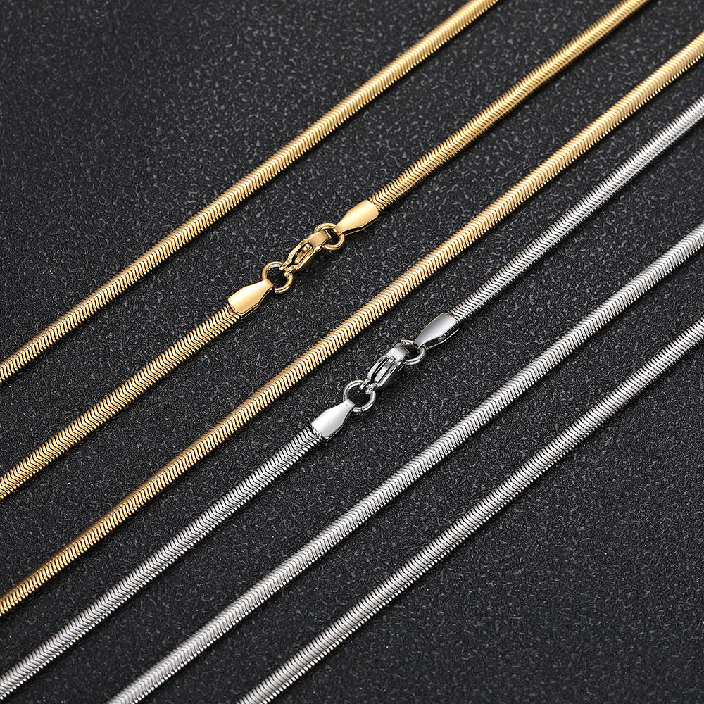 3-5 mm Polished Snake Chain Hip Hop Necklace or Bracelet with Stainless steel Base - CHA161 product image