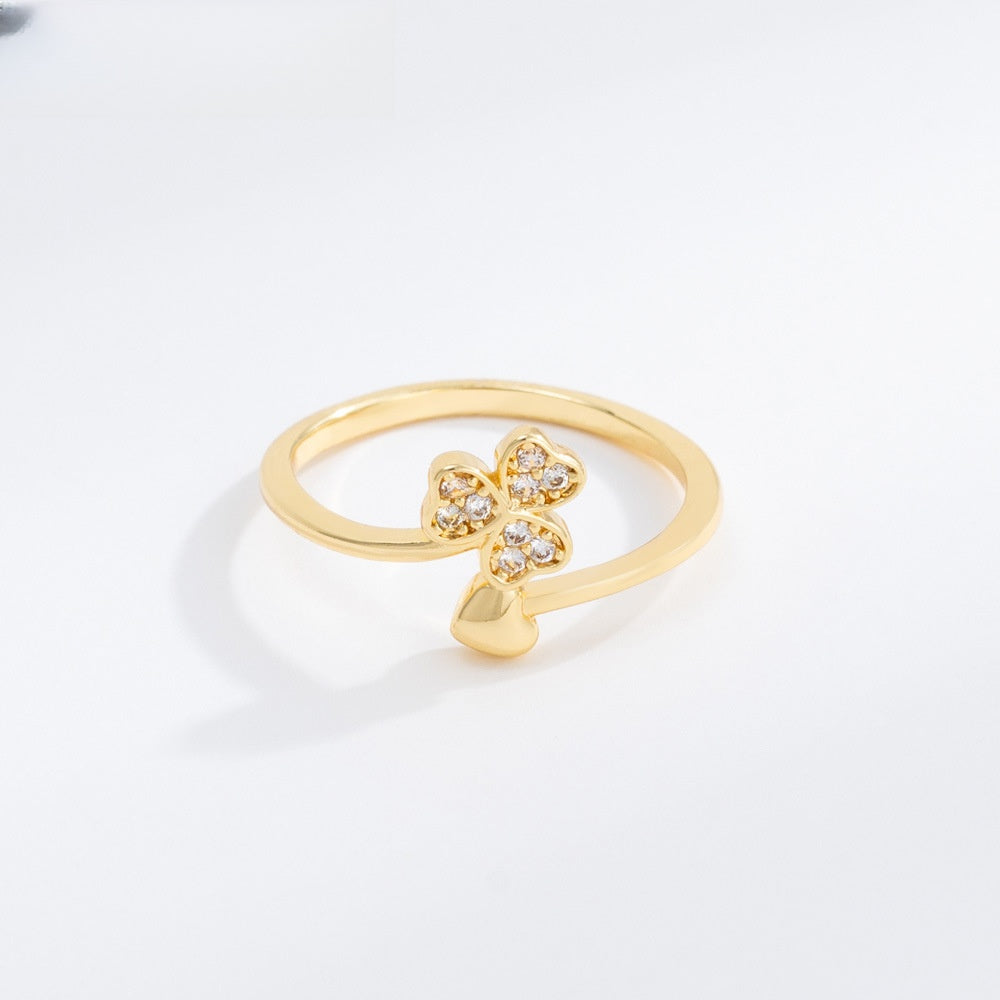 Gold Plated Cubic Zirconia Star Ring for Women – Elegant Minimalist Stackable Statement Ring product image