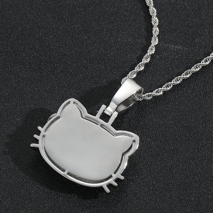 Hip Hop Minimalist Cat Copper Pendant Necklace for Men and Women
