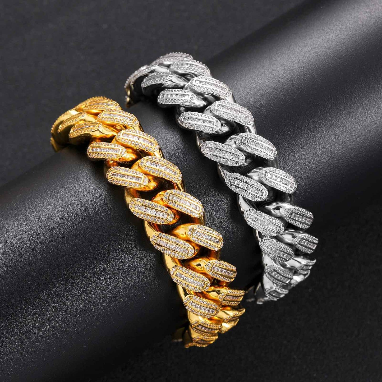 Hip Hop Light Luxury Iced Link Cubic Zirconia Necklace for Men