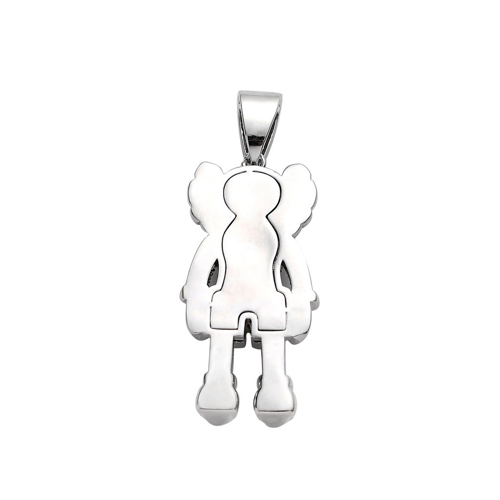 Hip Hop Punk Fashion Cubic Zirconia Pendant Necklace for Men and Women