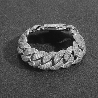 Hip Hop Cuban Link Bubble Copper Bracelet for Men