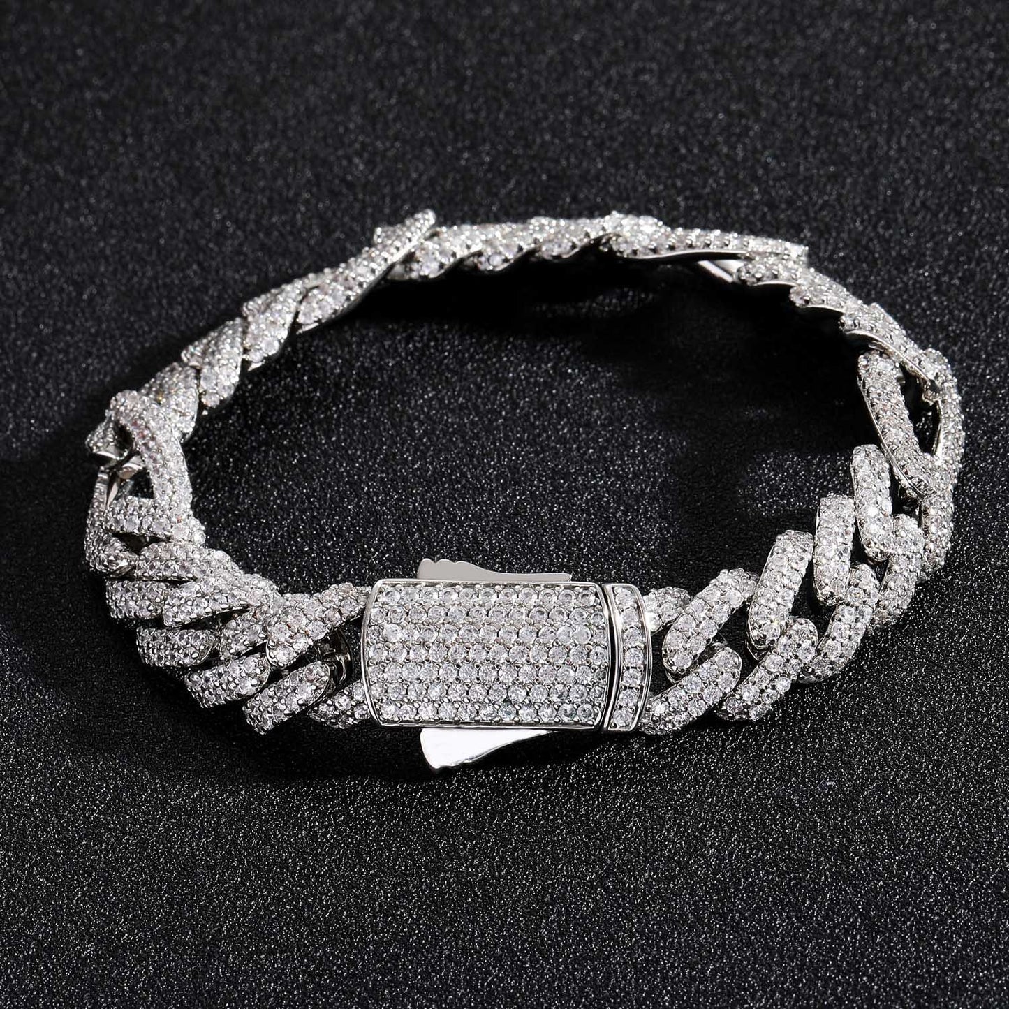 Hip Hop Cuban Link Cubic Zirconia Bracelet for Men