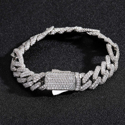 Hip Hop Cuban Link Cubic Zirconia Bracelet for Men
