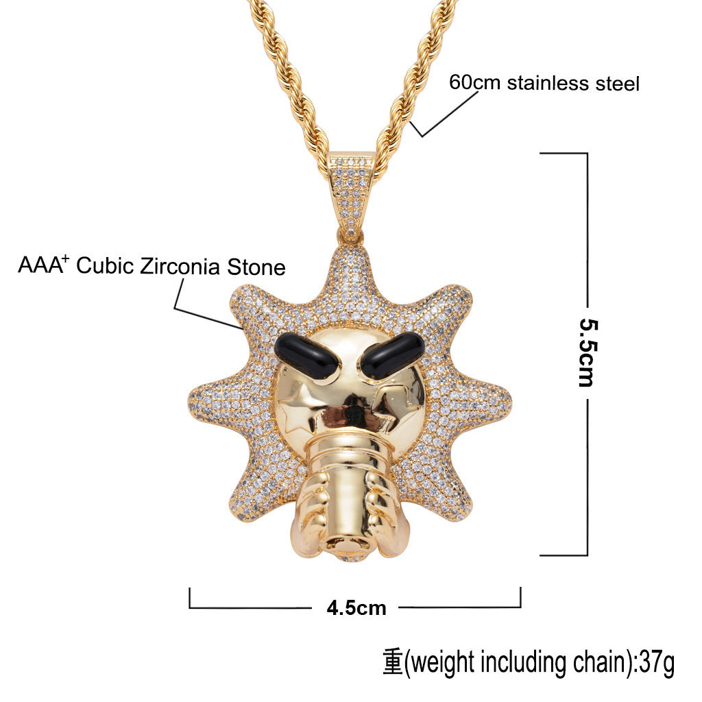 Hip Hop Fashion Copper Pendant Necklace for Men and Women