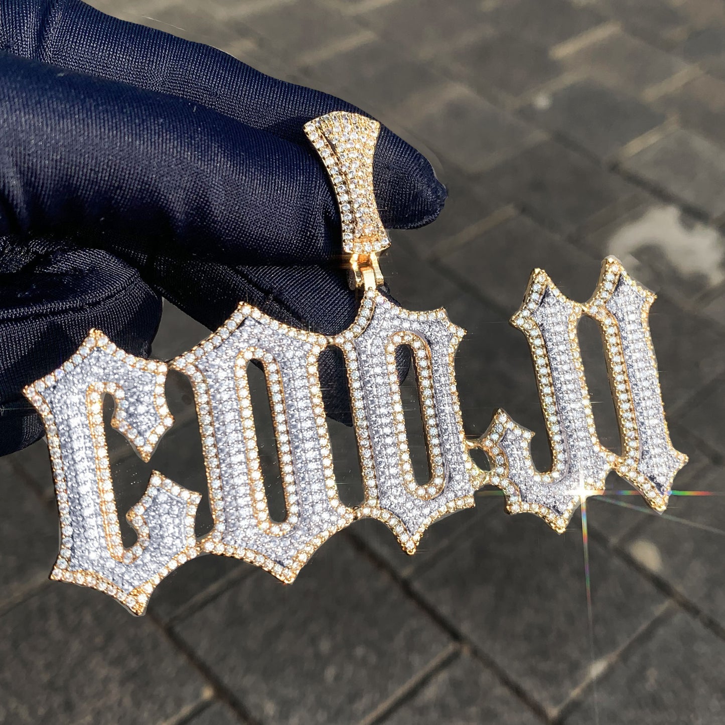 【Customized】Iced Out Crown Letter Pendant Necklace Unisex Hip Hop Statement Chain product image