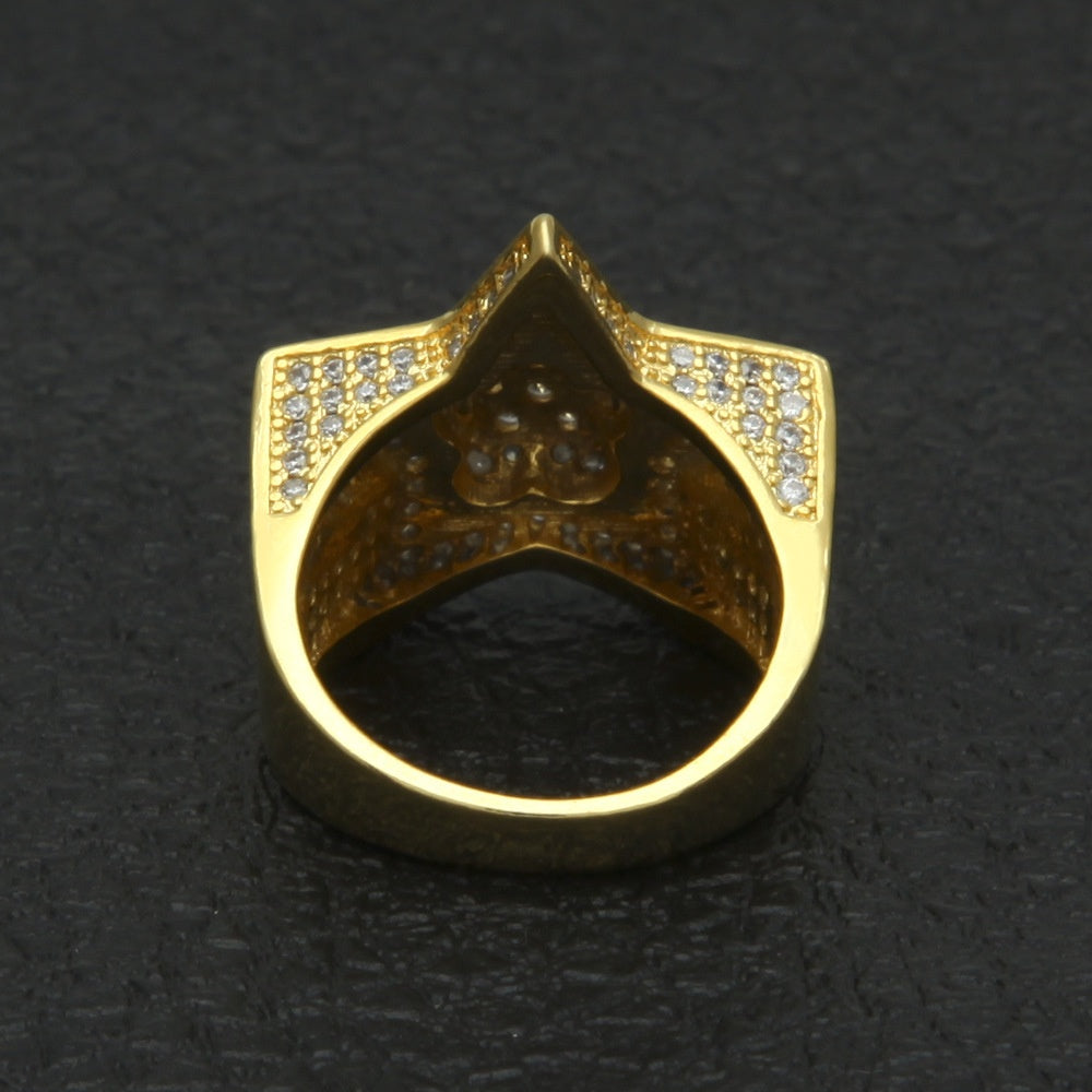 Unisex Star Statement Ring with Cubic Zirconia in Gold or Silver Tone product image