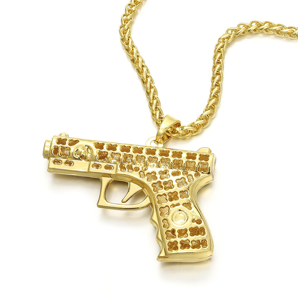 Hip Hop Letter Number Alloy Pendant Necklace for Men and Women