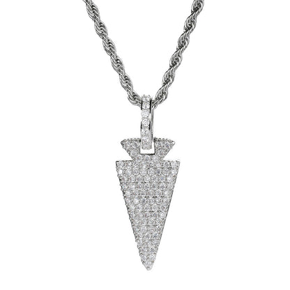 Hip Hop Minimalist Fang Cubic Zirconia Pendant Necklace for Men and Women