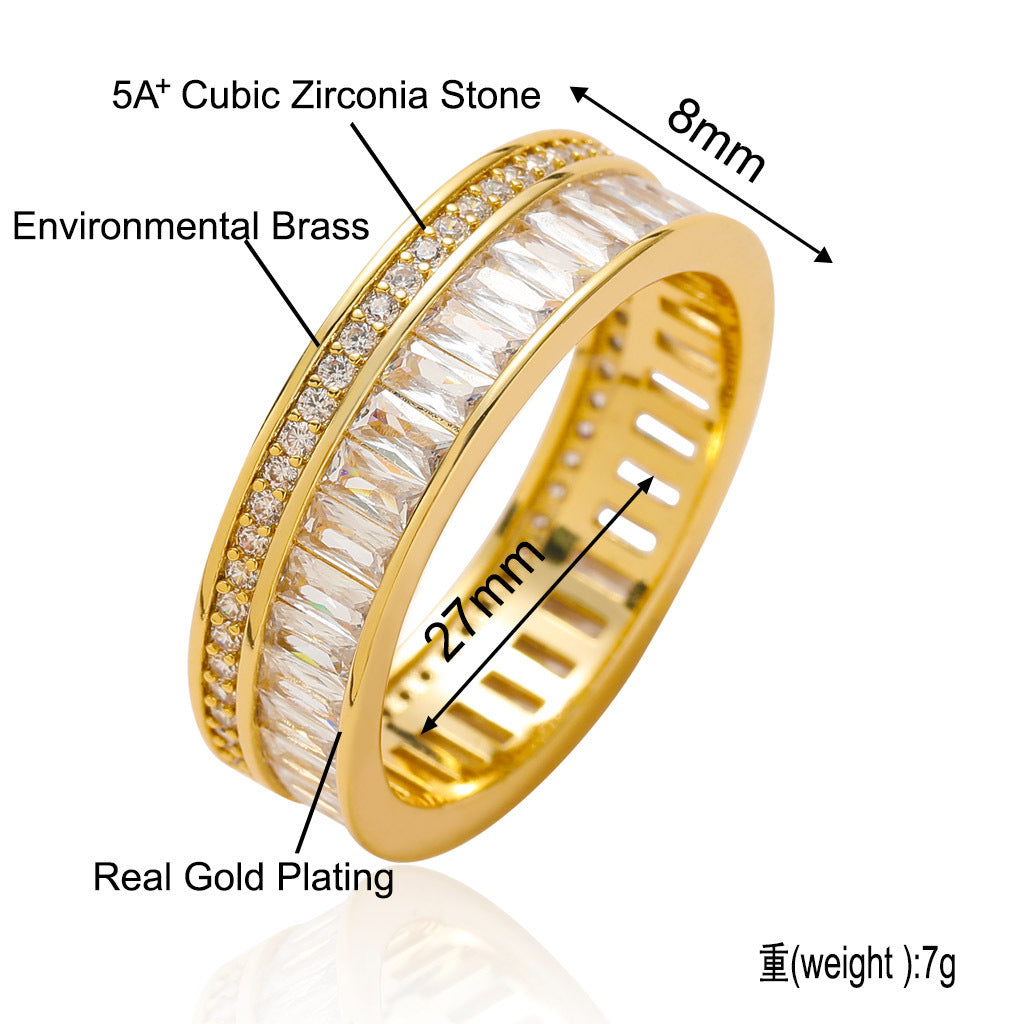Hip Hop Fashion Cubic Zirconia Ring for Men