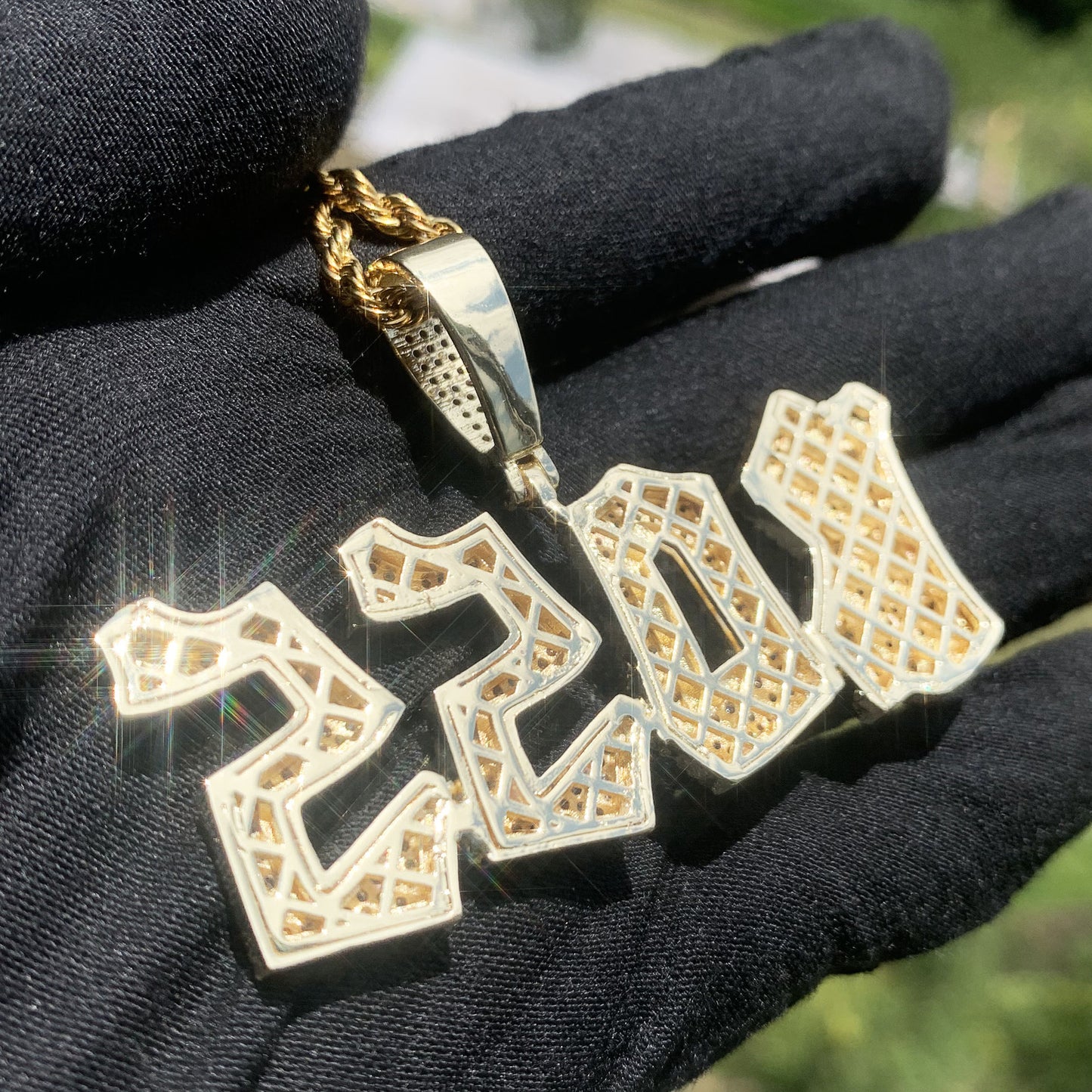 Iced Out BOSS Letter Pendant Necklace for Men