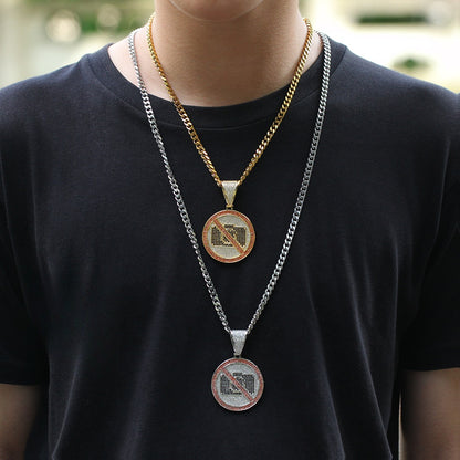 Iced Camera Pendant Necklace with 5mm Cuban Chain - Stainless Steel Gold or Silver Statement Chain for Women & Men