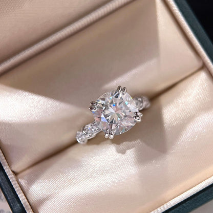 5 Carat Cushion Cut Moissanite Ring