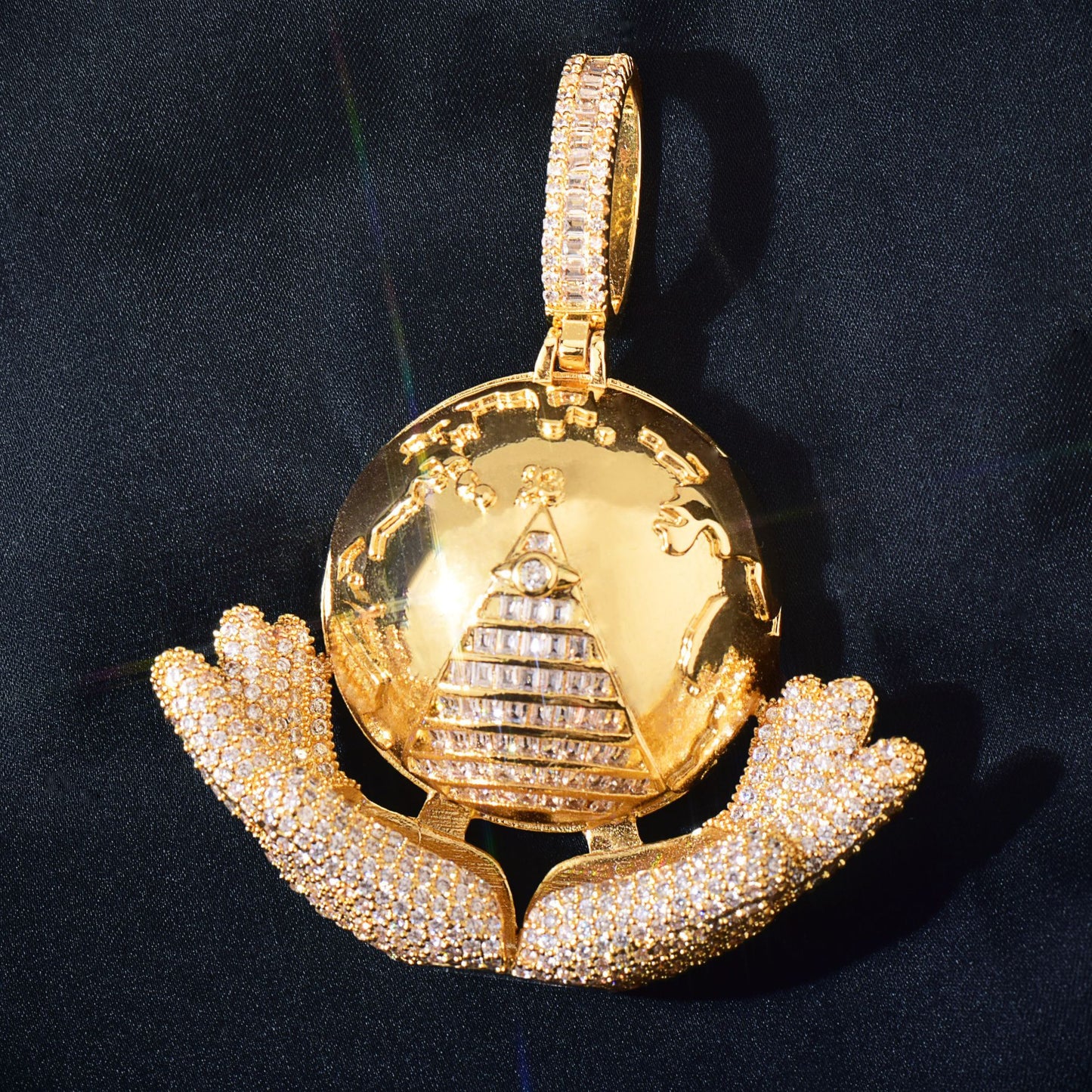 Iced Out Round Pendant Necklace