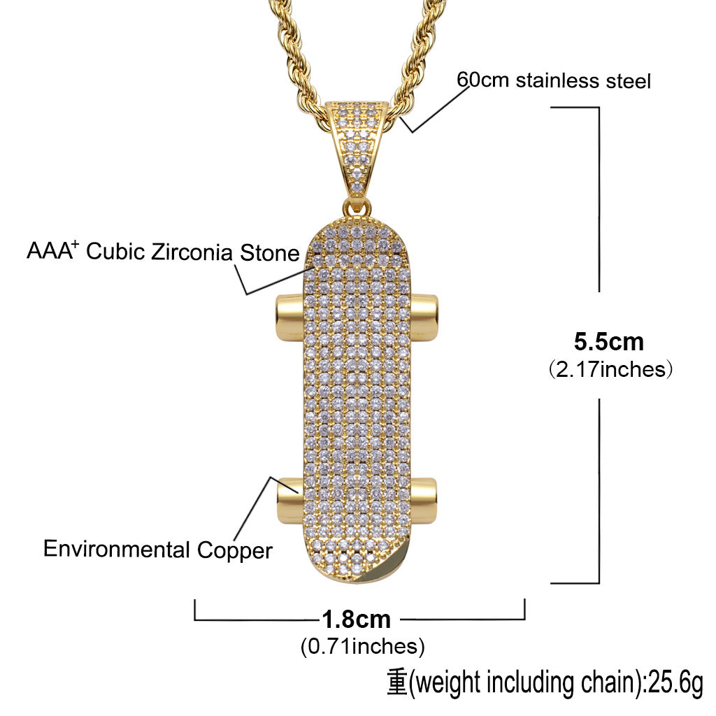 Hip Hop Dog Cubic Zirconia Pendant Necklace for Men and Women