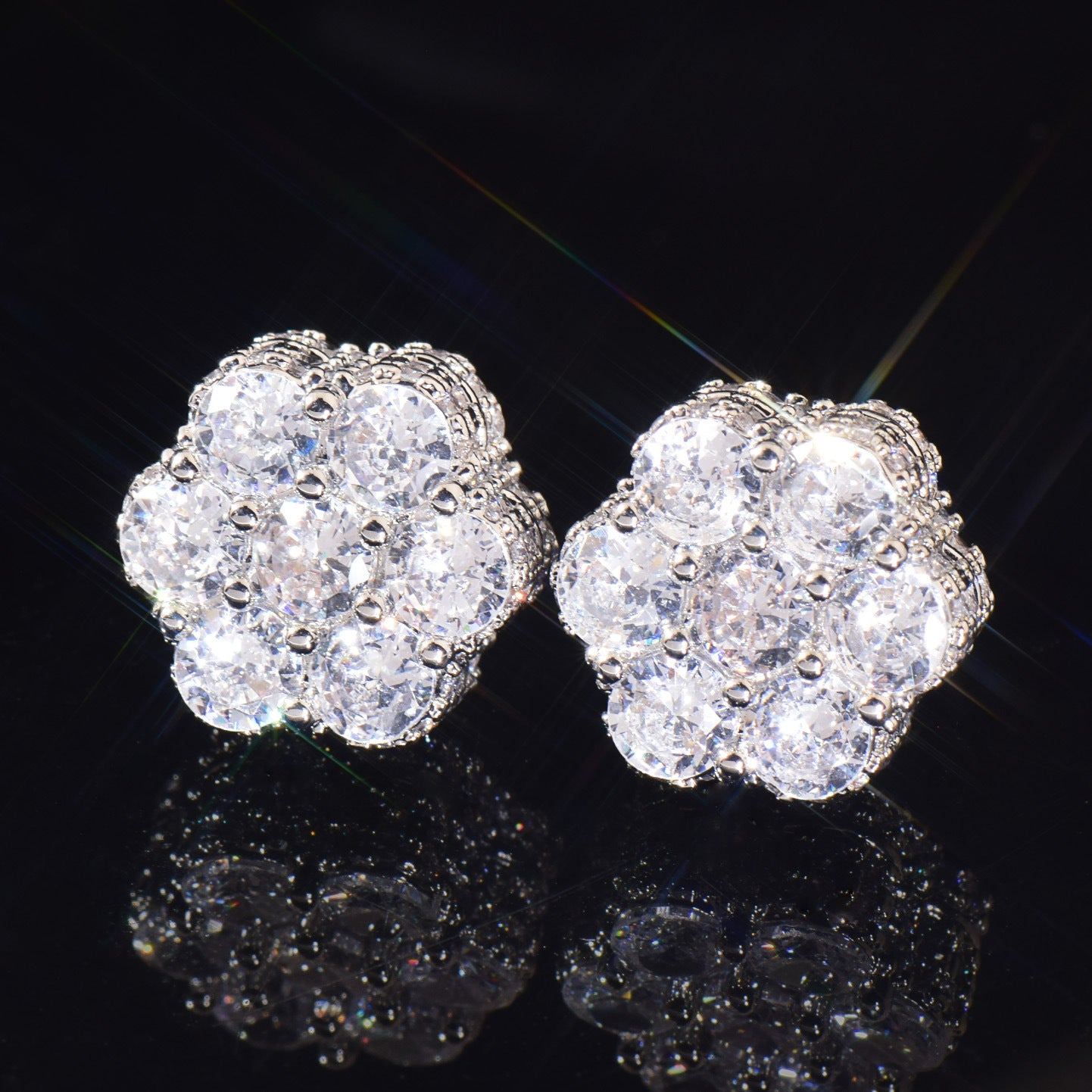 Floral Cluster Stud Earrings for Women